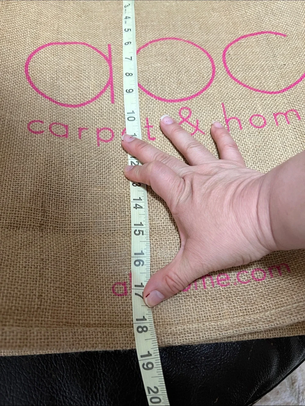 ABC Carpet & Home Natural Jute Tote with Pink Logo